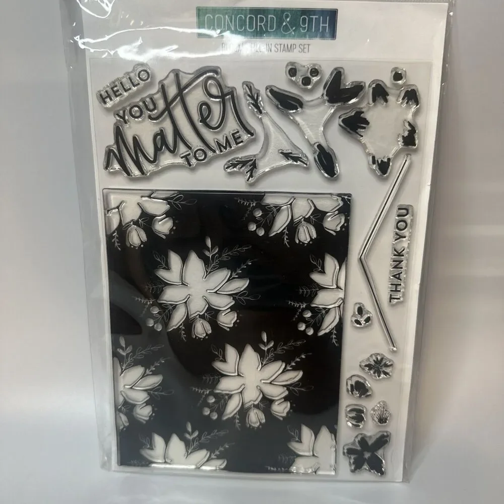 Concord & 9th BLOOMS FILL-IN Clear Stamps & Dies Backgrounds set floral